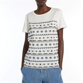 Weekend Max Mara Bondeno T-shirt, Ecru Ethnic Pattern